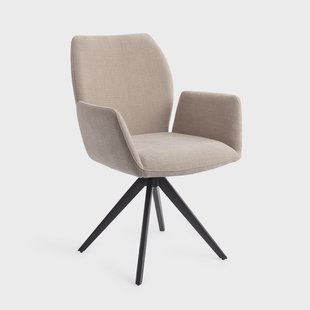 Jesper Home Draaibare Eetkamerstoel 'Misaki' Turn Black, kleur Sand Strand