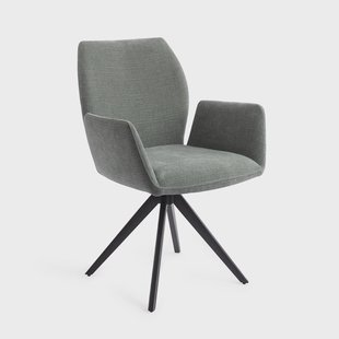 Jesper Home Draaibare Eetkamerstoel 'Misaki' Turn Black, kleur Breezy Blue