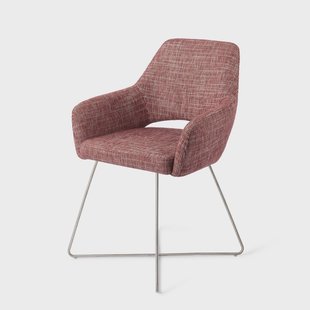 Jesper Home Eetkamerstoel 'Yanai' Cross Steel, kleur Berry Bars