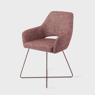 Jesper Home Eetkamerstoel 'Yanai' Cross Rose, kleur Berry Bars