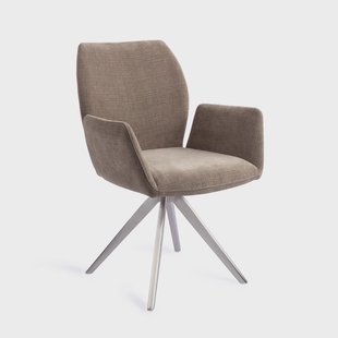 Jesper Home Draaibare Eetkamerstoel 'Misaki' Turn Steel, kleur Mocha Mist