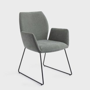 Jesper Home Eetkamerstoel 'Misaki' Slide Black, kleur Breezy Blue