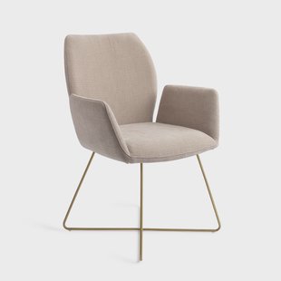 Jesper Home Eetkamerstoel 'Misaki' Cross Gold, kleur Sand Strand