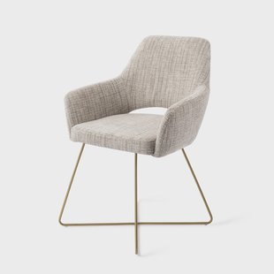 Jesper Home Eetkamerstoel 'Yanai' Cross Gold, kleur Caramel Grid