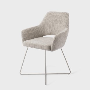 Jesper Home Eetkamerstoel 'Yanai' Cross Steel, kleur Caramel Grid