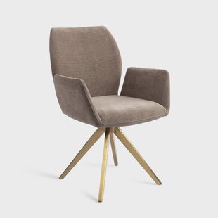 Jesper Home Draaibare Eetkamerstoel 'Misaki' Turn Gold, kleur Mocha Mist