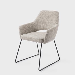 Jesper Home Eetkamerstoel 'Yanai' Slide Black, kleur Caramel Grid