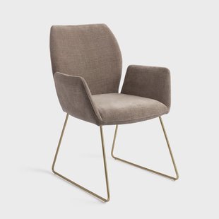 Jesper Home Eetkamerstoel 'Misaki' Slide Gold, kleur Mocha Mist