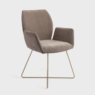 Jesper Home Eetkamerstoel 'Misaki' Cross Gold, kleur Mocha Mist