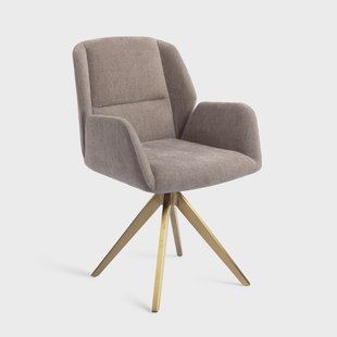 Jesper Home Draaibare Eetkamerstoel 'Myoko' Turn Gold, kleur Greystones