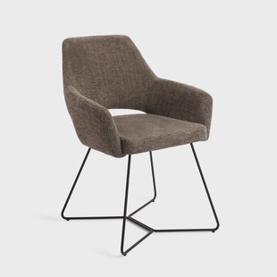 Jesper Home Eetkamerstoel 'Yanai' Beehive Black, kleur Checked Chestnut