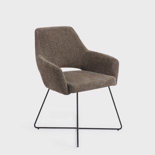 Jesper Home Eetkamerstoel 'Yanai' Cross Black, kleur Checked Chestnut