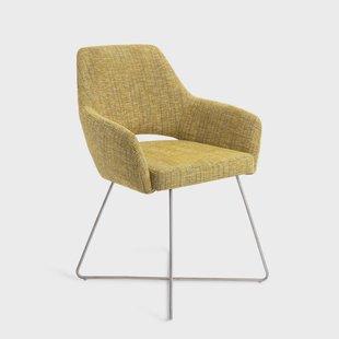 Jesper Home Eetkamerstoel 'Yanai' Cross Steel, kleur Lemon Lines