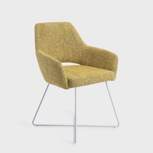 Jesper Home Eetkamerstoel 'Yanai' Cross White, kleur Lemon Lines