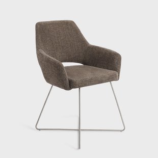 Jesper Home Eetkamerstoel 'Yanai' Cross Steel, kleur Checked Chestnut