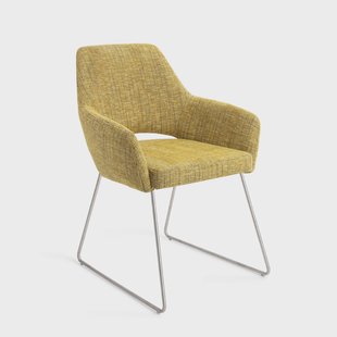 Jesper Home Eetkamerstoel 'Yanai' Slide Steel, kleur Lemon Lines