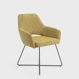 Jesper Home Eetkamerstoel 'Yanai' Cross Black, kleur Lemon Lines