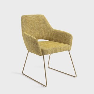 Jesper Home Eetkamerstoel 'Yanai' Slide Gold, kleur Lemon Lines