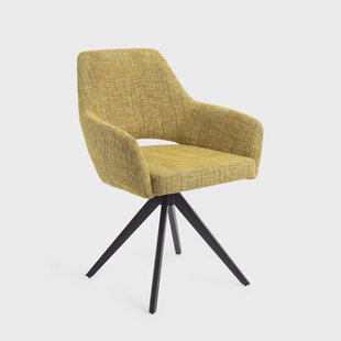 Jesper Home Eetkamerstoel 'Yanai' Turn Black, kleur Lemon Lines