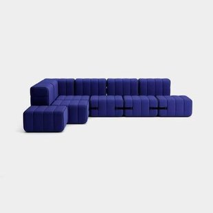 Curt-Set 12 - e.g. Flexibele grote hoekbank - Jet - 9605 (blauw)