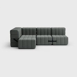 Curt-Set 9 - e.g. Flexibele kleine hoekbank - Sera - Gravel (Grijs)