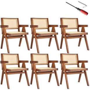 tectake® Eetkamerstoel Lizzy met Weens vlechtwerk in boho-stijl