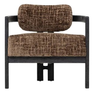 MUST Living Lounge chair Kelly black,75x73x73 cm, luxor hazelnut