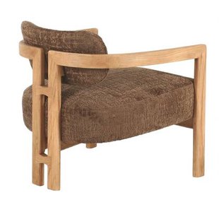 MUST Living Lounge chair Kelly natural,75x73x73 cm, luxor hazelnut
