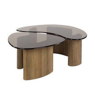 Fraaai Caruso organische salontafels - set van 2 - smoked glass