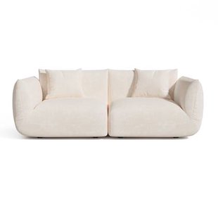 3-zits modulaire sofa in crème chenille fluweel
