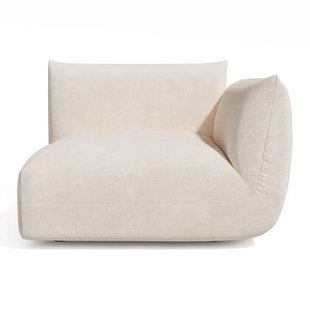 Crème chenille fluwelen rechterhoekmodule