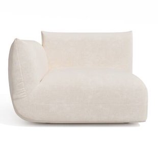 Hoekmodule links crème chenille fluweel