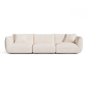 4-5 zits modulaire sofa in crème chenille fluweel