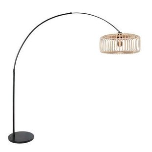 Steinhauer - vloerlamp - Sparkled Light - zwart - bamboe metaal -