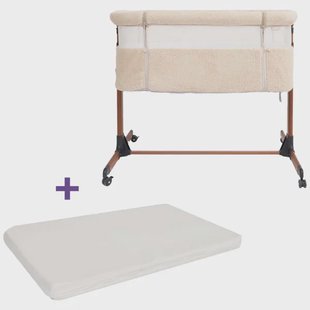 Prénatal Teddy Co-sleeper Bella sandbrown & Prénatal Essential Co-sleeper matras