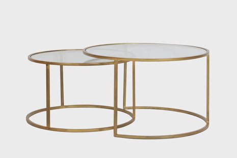 Light & Living Salontafel 'Duarte' Set van 2 stuks, kleur Goud