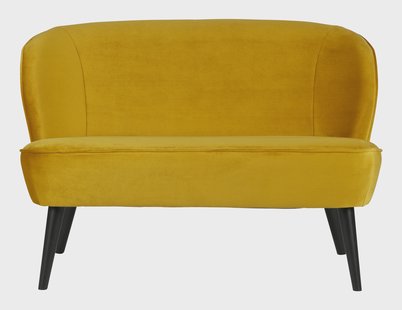 WOOOD Bankje 'Sara' Velvet, kleur Okergeel