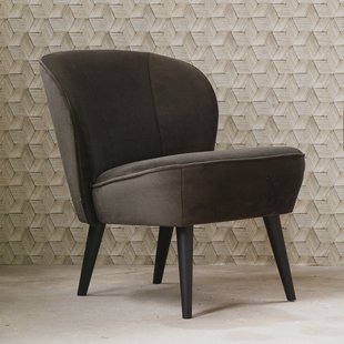 WOOOD Fauteuil 'Sara' Velvet, kleur Groen