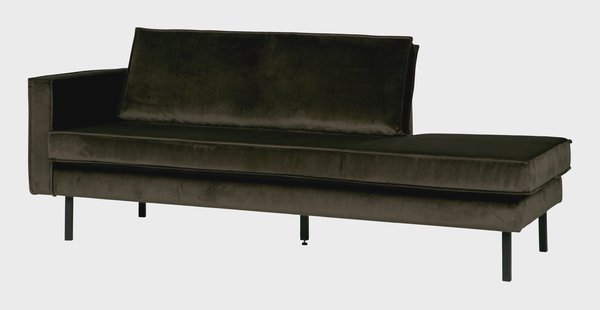 WOOOD Daybed 'Rodeo' Links, Velvet, kleur Groen