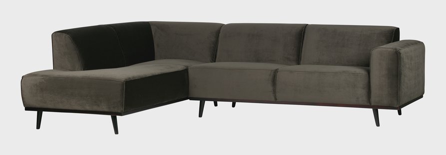 WOOOD Loungebank 'Statement' Velvet, Links, kleur Groen