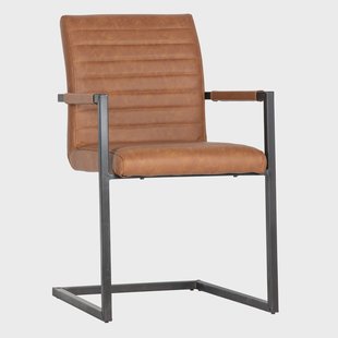 WOOOD Eetkamerstoel 'Bas' kleur Cognac