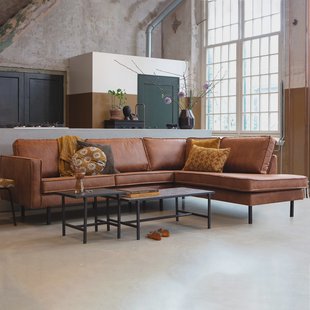 WOOOD Hoekbank 'Rodeo' Rechts, kleur Cognac