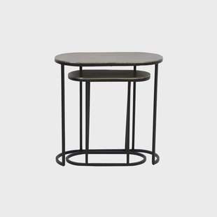 Light & Living Bijzettafel 'Bocov' Set van 2 stuks max, antiek brons-zwart