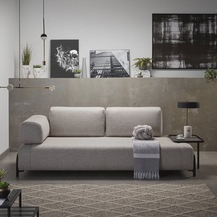 Kave Home 3-zits Bank 'Compo' Met Bijzettafel, kleur Beige