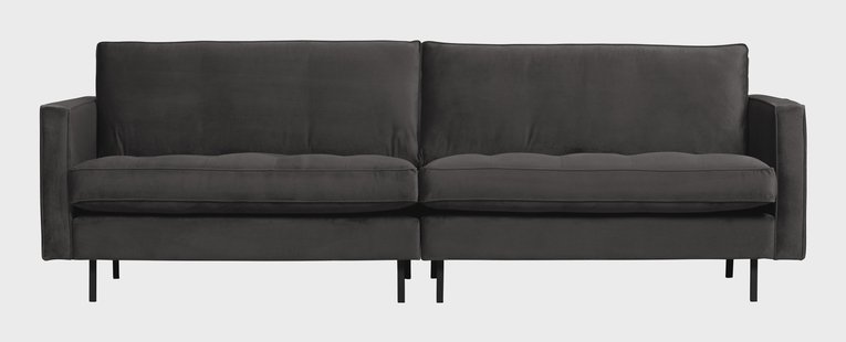 WOOOD Bank 'Rodeo' 3-zits, Velvet, kleur Antraciet