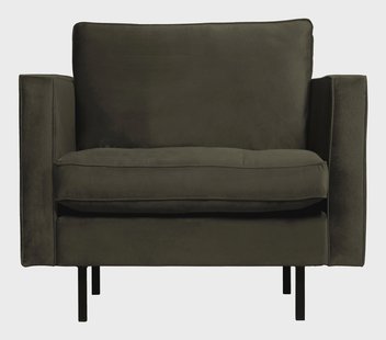 WOOOD Fauteuil 'Rodeo' Velvet, kleur Dark Green
