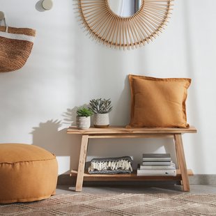 Kave Home Bankje 'Safara' Teakhout, 100cm