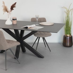 Sohome Eettafel 'Parker' Keramiek, 200 x 100cm, kleur Zwart
