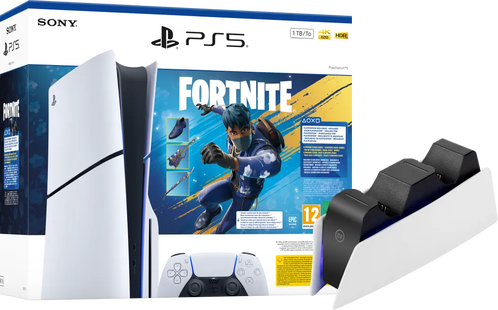 PlayStation 5 Slim Disc Edition Fortnite bundel + Oplaadstation