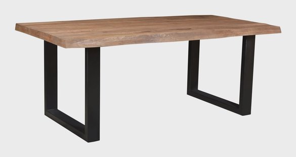 Brix Eettafel 'Sturdy' Boomstam, Mangohout en staal, 180 x 100cm